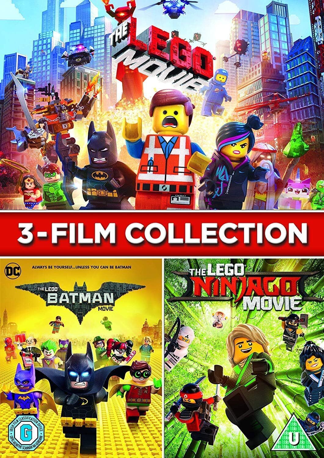 The Lego: Movie / Batman Movie / Ninjago Movie - 3 Film Collection DVD Cover