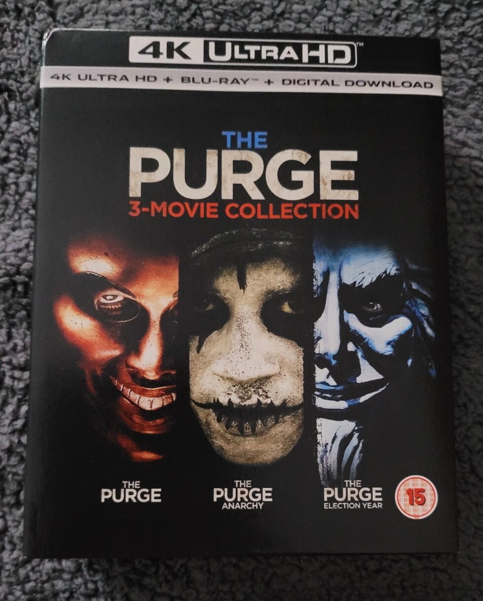 The Purge 4K And Blu Ray 3 Film Collection Anarchy Election Year Boxset 4K UHD Cover