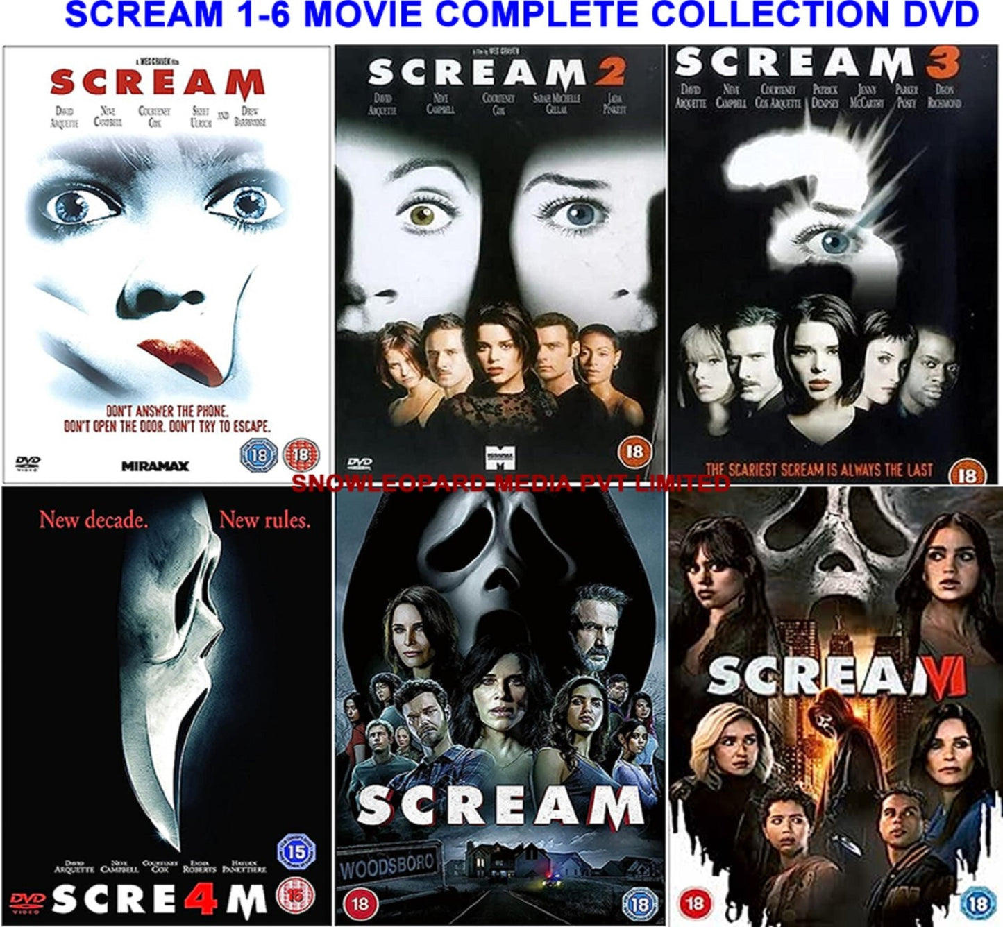 Scream 1-6 Movie Complete Collection DVD Cover