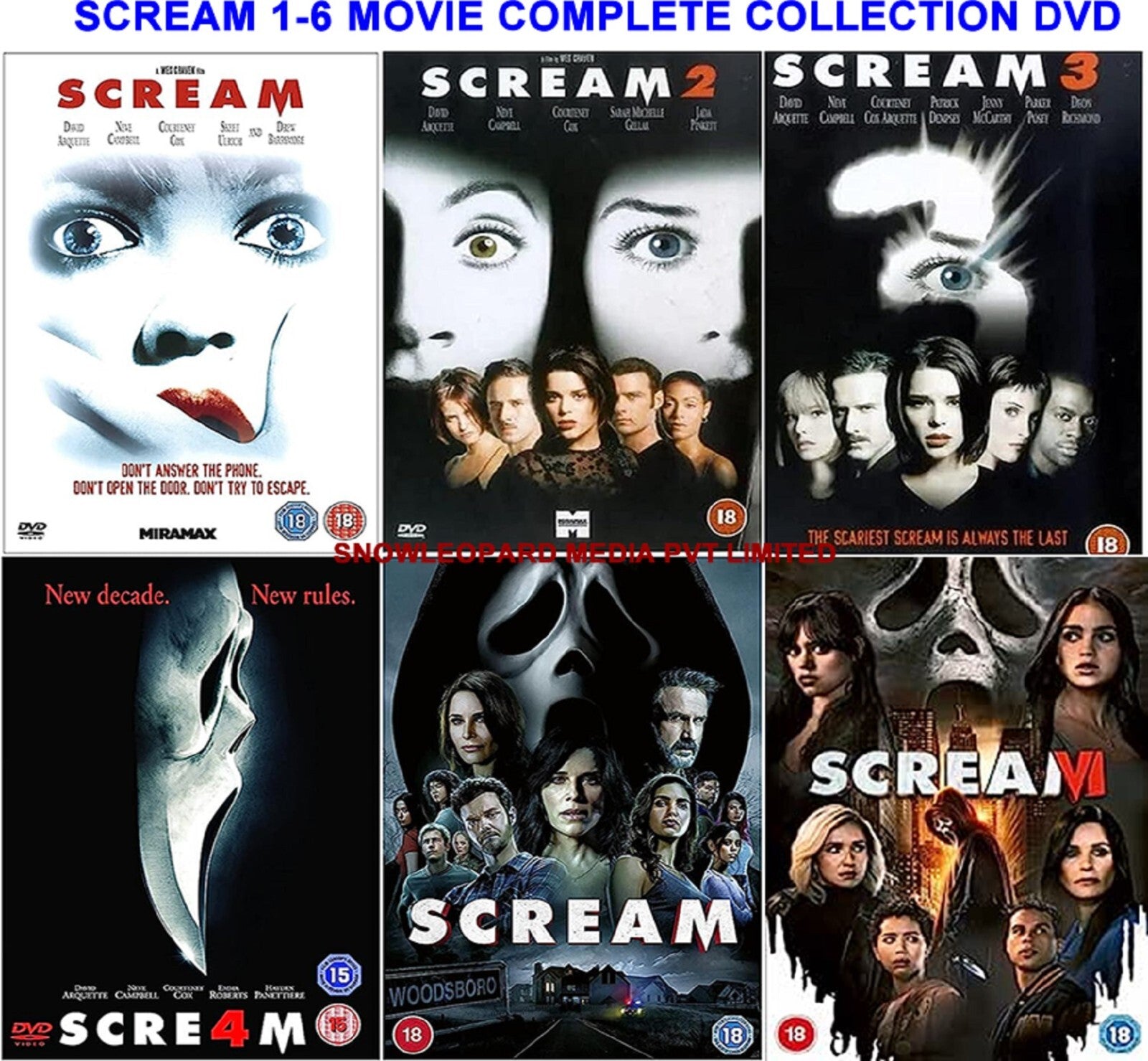 Scream 1-6 Movie Complete Collection DVD Cover