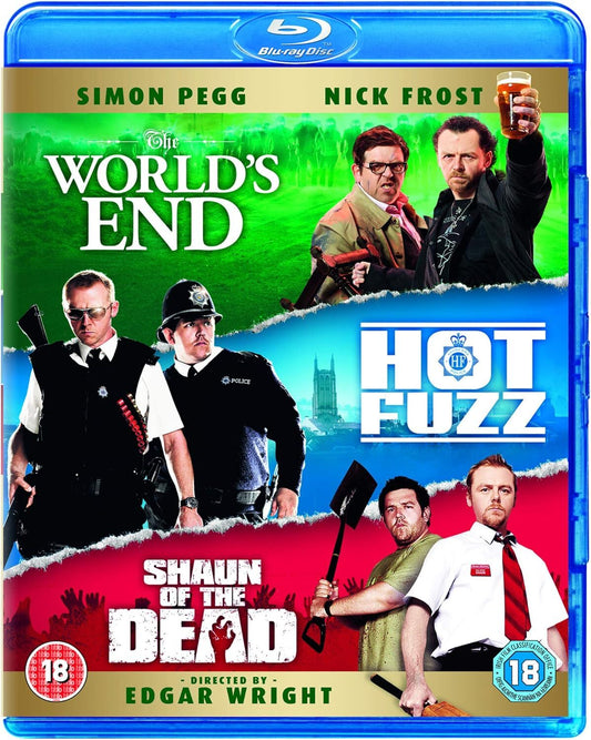 3 Flavours Cornetto Trilogy - Shaun Of The Dead Hot Fuzz Worlds End Blu-ray Cover