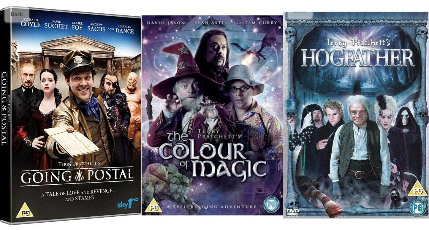 Terry Pratchett Film DVD Collection Hogfather / Going Postal / Colour Of Magic DVD Cover